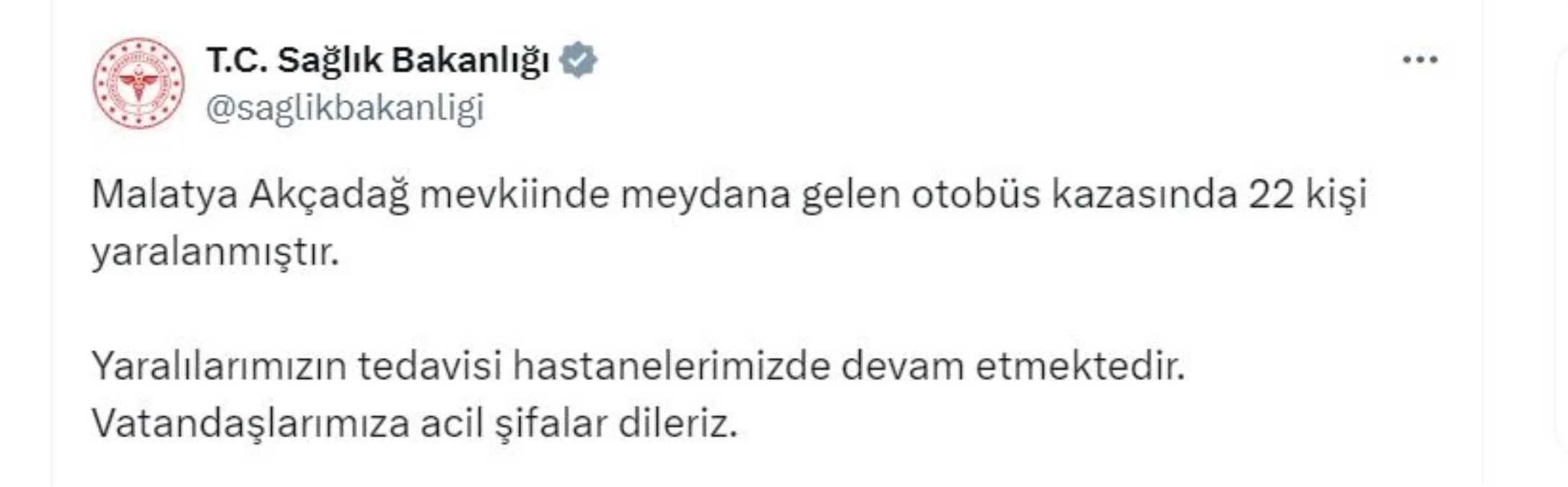 Sağlık Bakanlığı’ndan Malatya’daki Otobüs Kazası Hakkında Açıklama